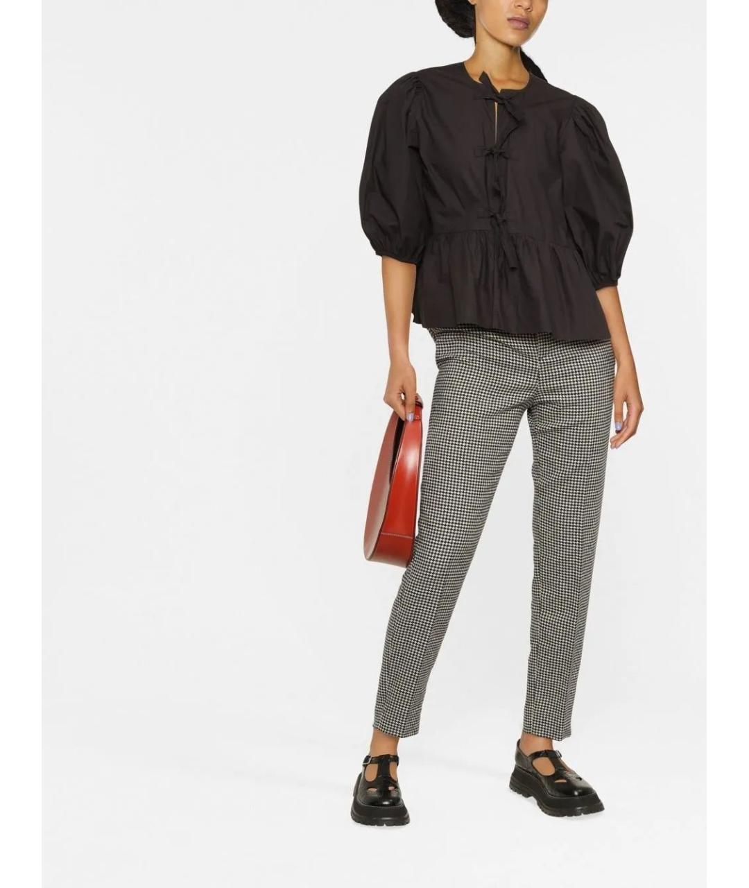 GANNI Черная хлопковая блузы, фото 2