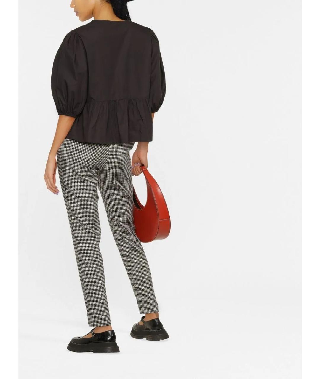 GANNI Черная хлопковая блузы, фото 4