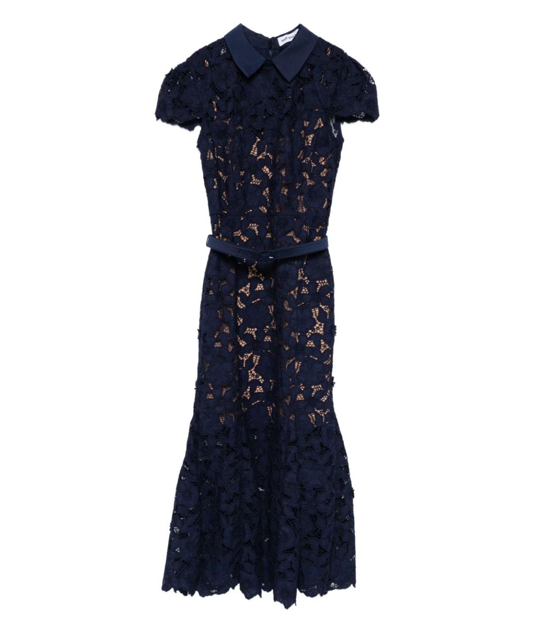 SELF-PORTRAIT Темно-синее полиэстеровое повседневное платье, фото 1