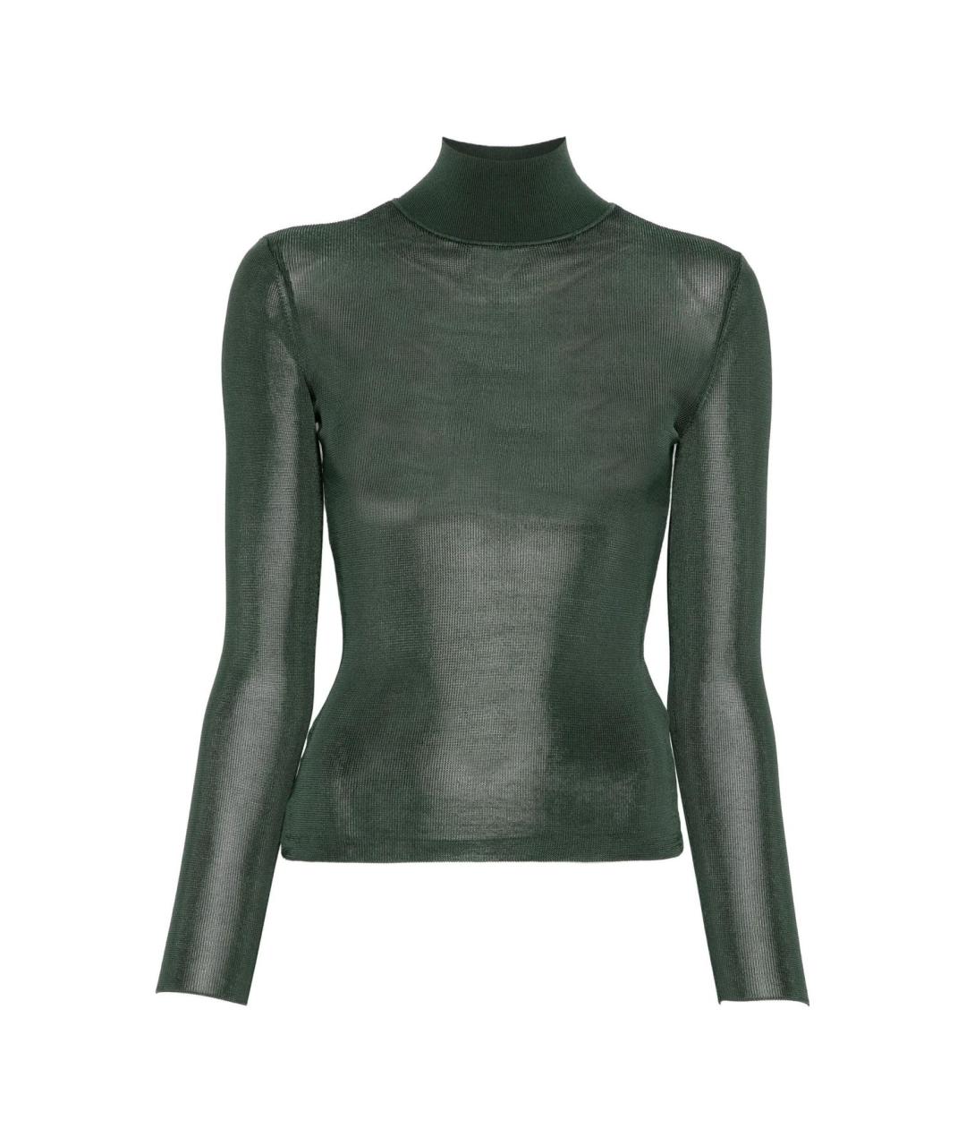 SELF-PORTRAIT Зеленая вискозная водолазка, фото 1