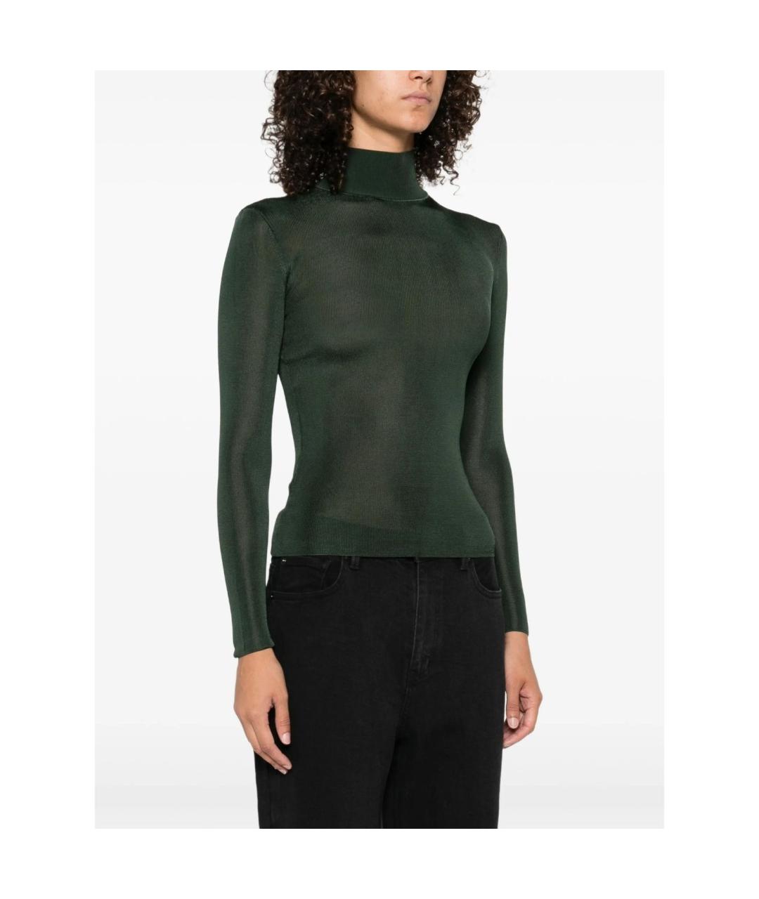 SELF-PORTRAIT Зеленая вискозная водолазка, фото 3