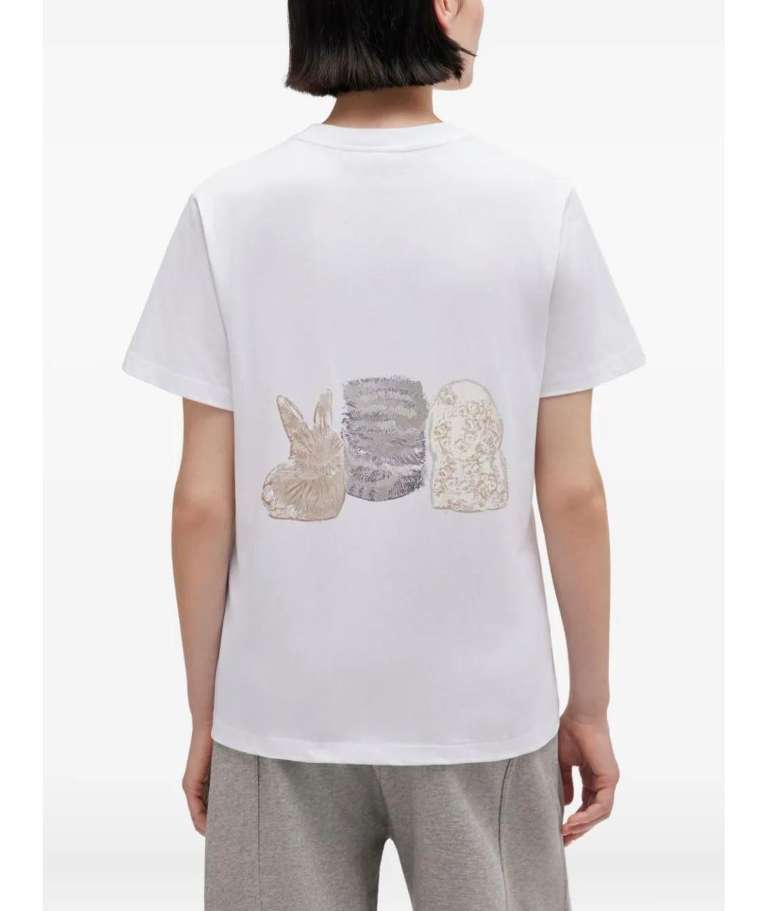 GANNI Белая хлопковая футболка, фото 4