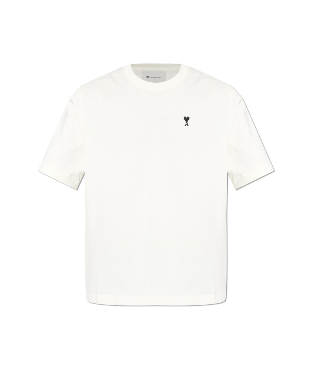 Ami Paris Бежевая хлопковая футболка, фото 1