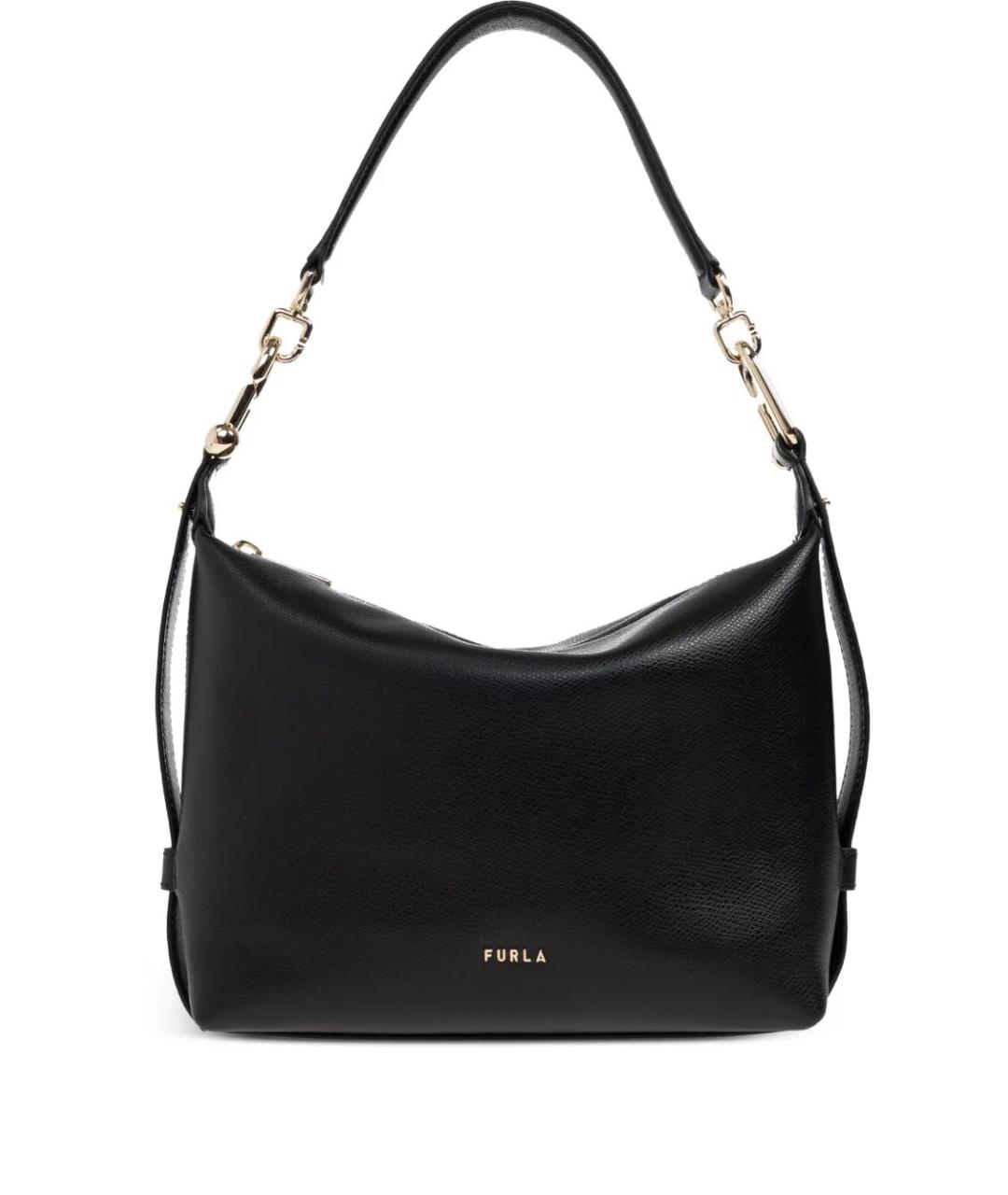 FURLA Черная кожаная сумка через плечо, фото 1