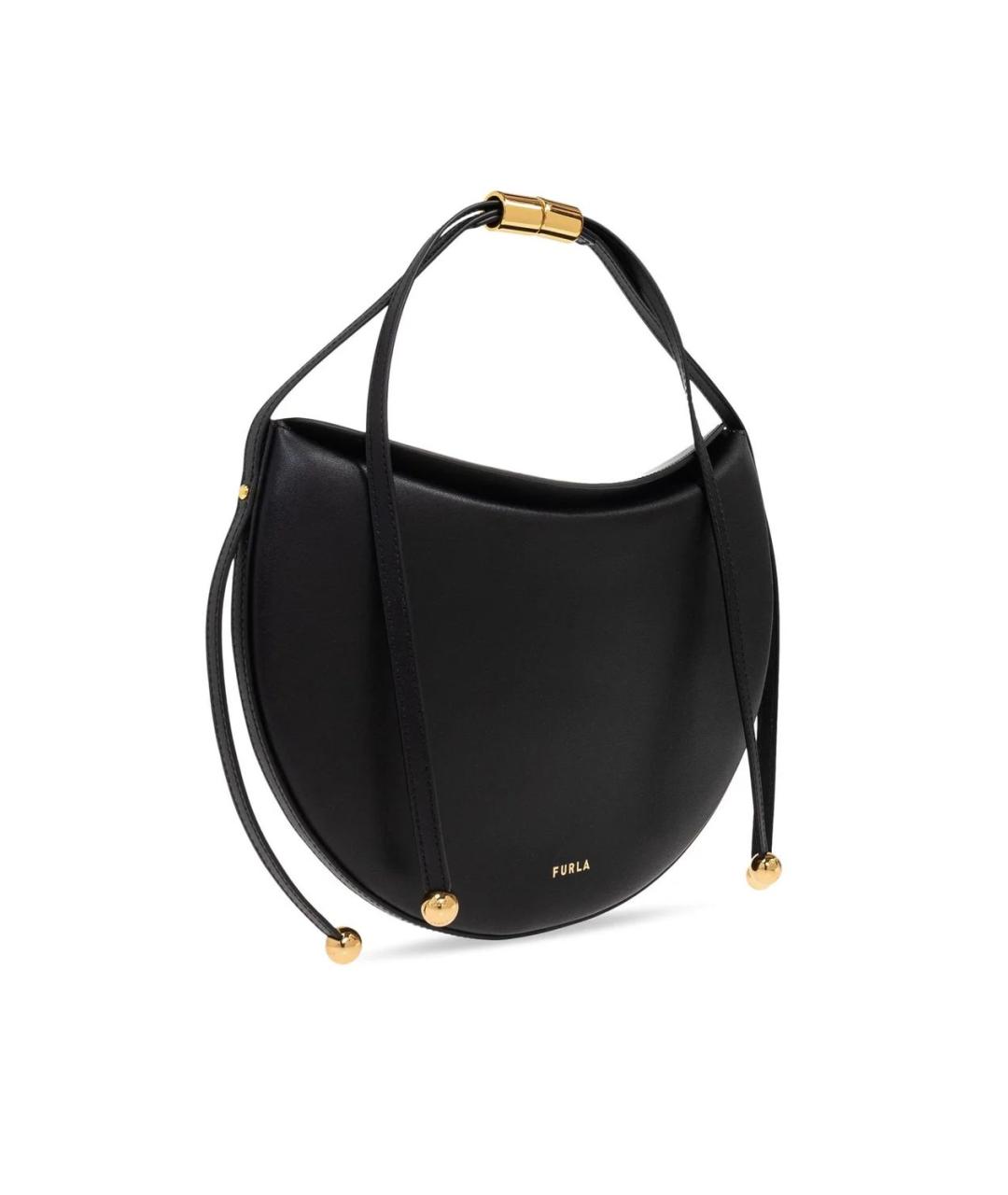 FURLA Черная кожаная сумка через плечо, фото 3