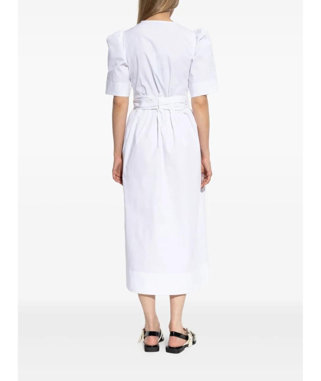GANNI Белое хлопковое повседневное платье, фото 4