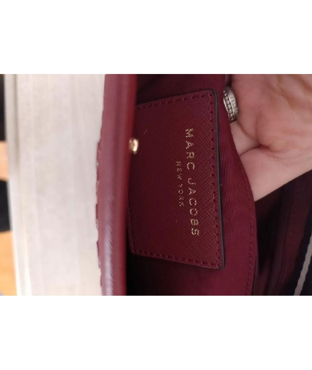 MARC JACOBS Бордовая кожаная сумка тоут, фото 5