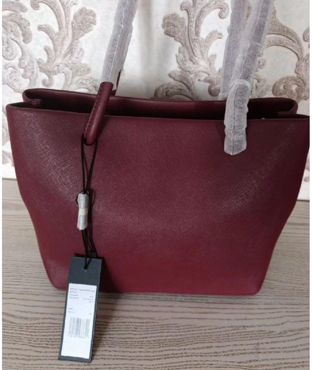 MARC JACOBS Бордовая кожаная сумка тоут, фото 3