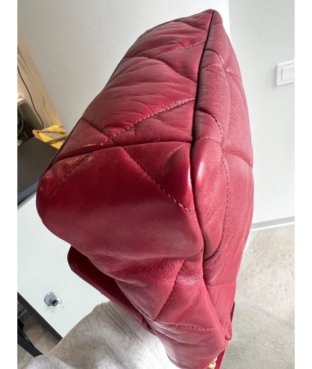 CHANEL Красная кожаная сумка через плечо, фото 4