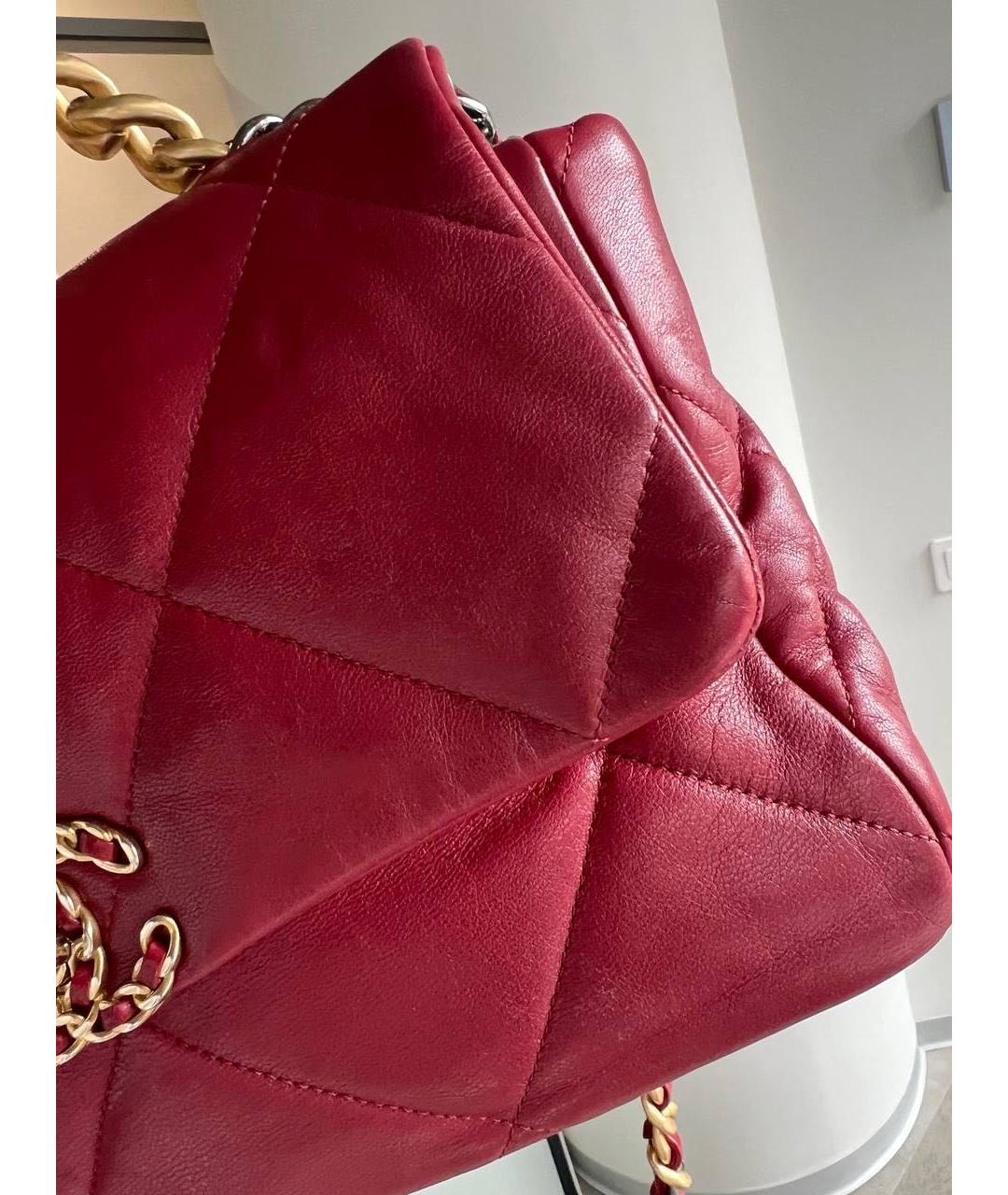 CHANEL Красная кожаная сумка через плечо, фото 3