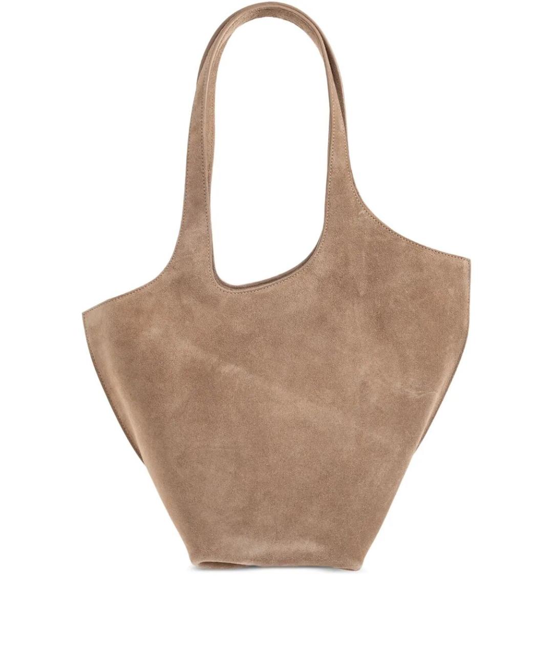 THE ATTICO Бежевая замшевая сумка тоут, фото 2