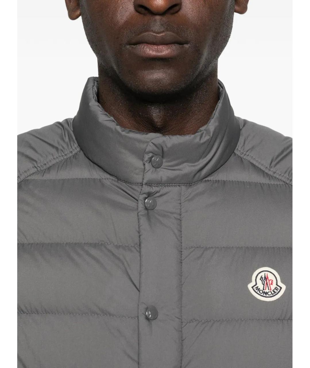 MONCLER Серый полиамидовый жилет, фото 5