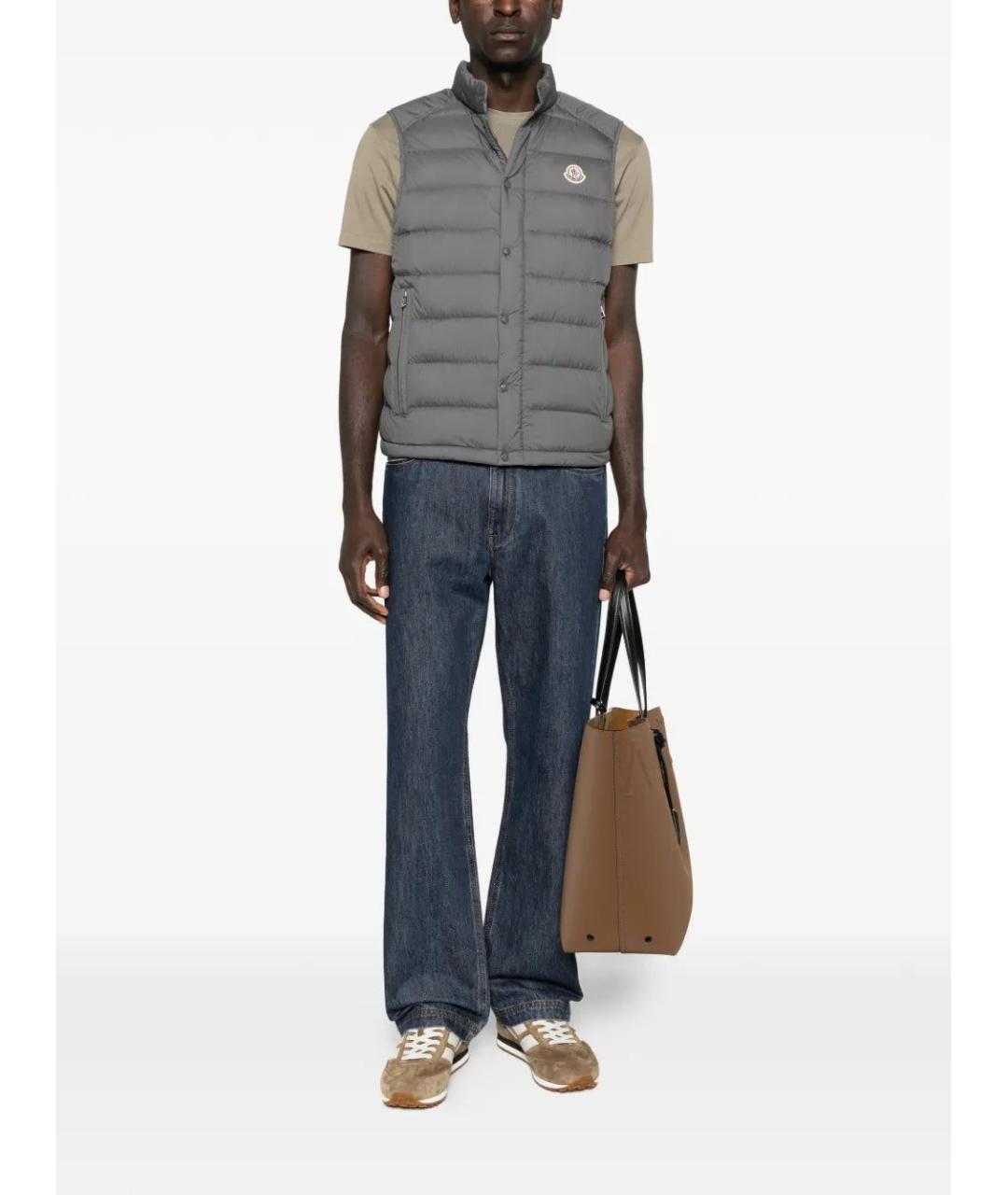 MONCLER Серый полиамидовый жилет, фото 2