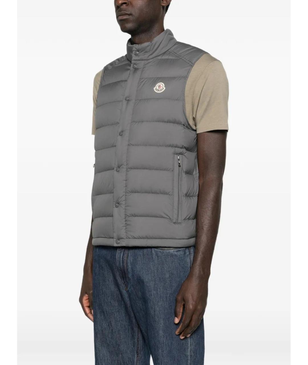 MONCLER Серый полиамидовый жилет, фото 3