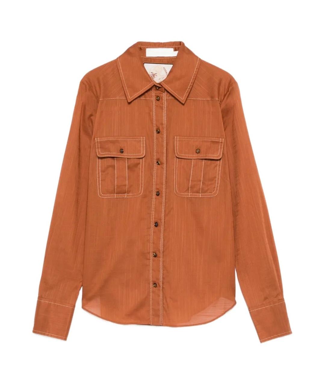 ZIMMERMANN Оранжевая хлопковая рубашка, фото 1