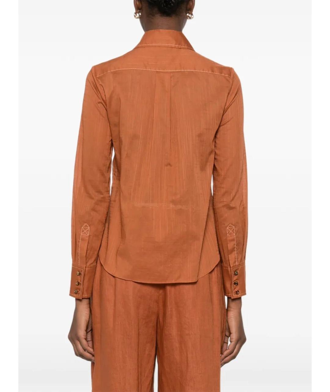 ZIMMERMANN Оранжевая хлопковая рубашка, фото 4
