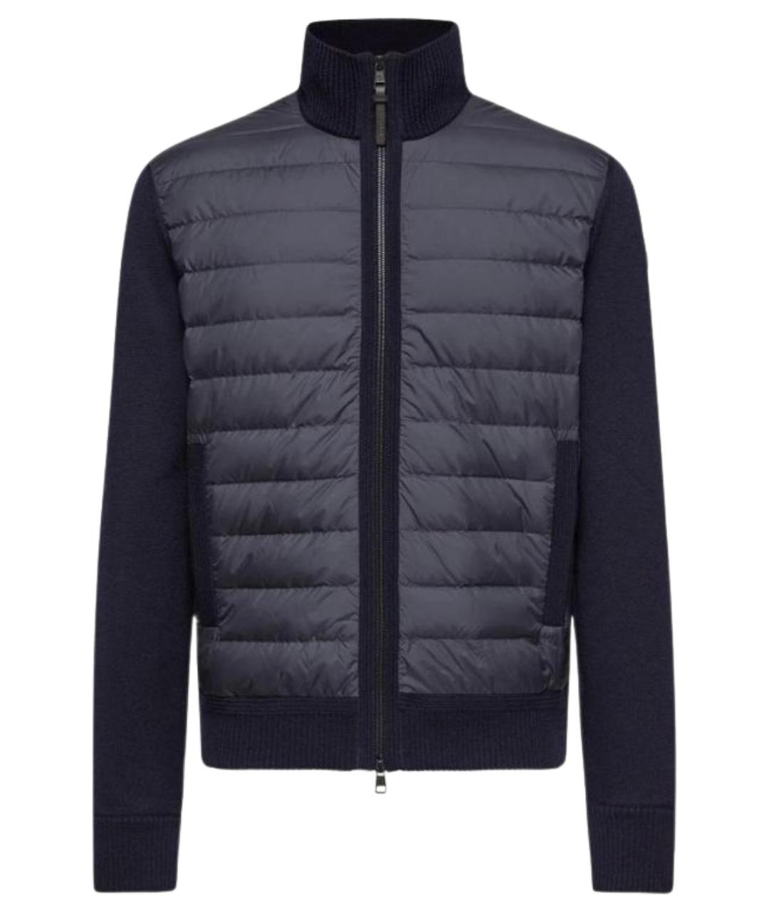 MONCLER Темно-синий полиэстеровый кардиган, фото 1