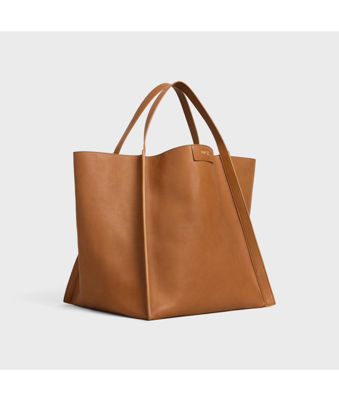 CELINE Бежевая кожаная сумка тоут, фото 2