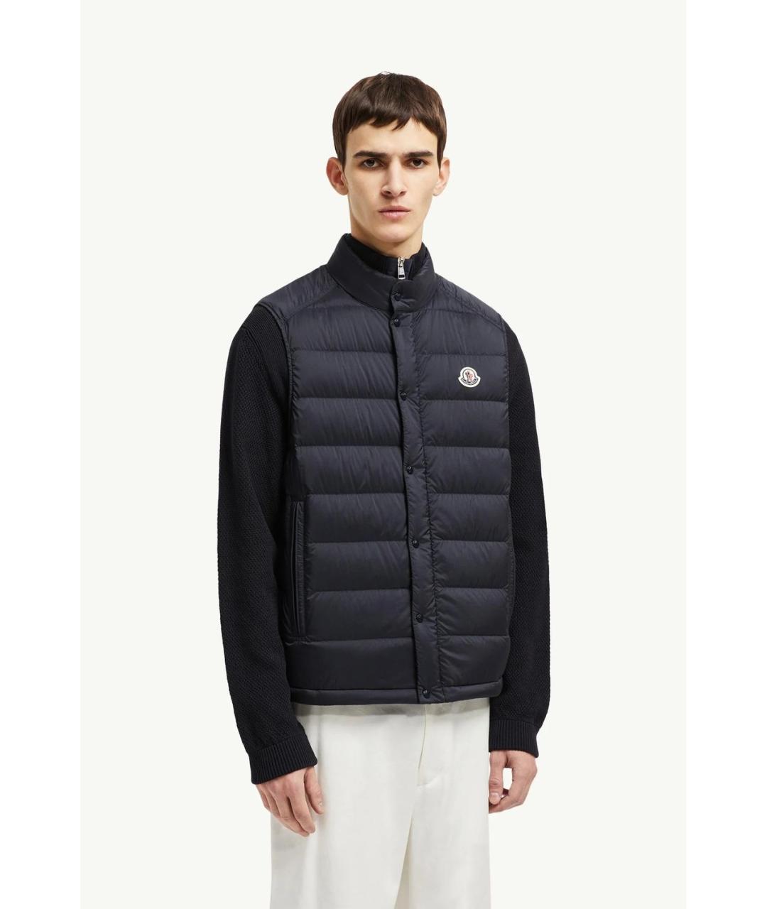 MONCLER Темно-синий полиамидовый жилет, фото 2