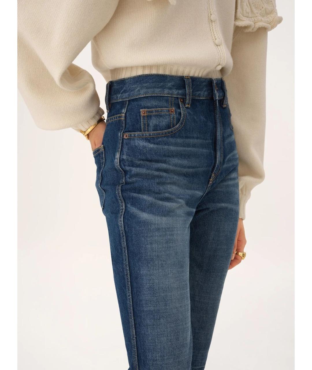 CHLOE Синие хлопковые джинсы слим, фото 3