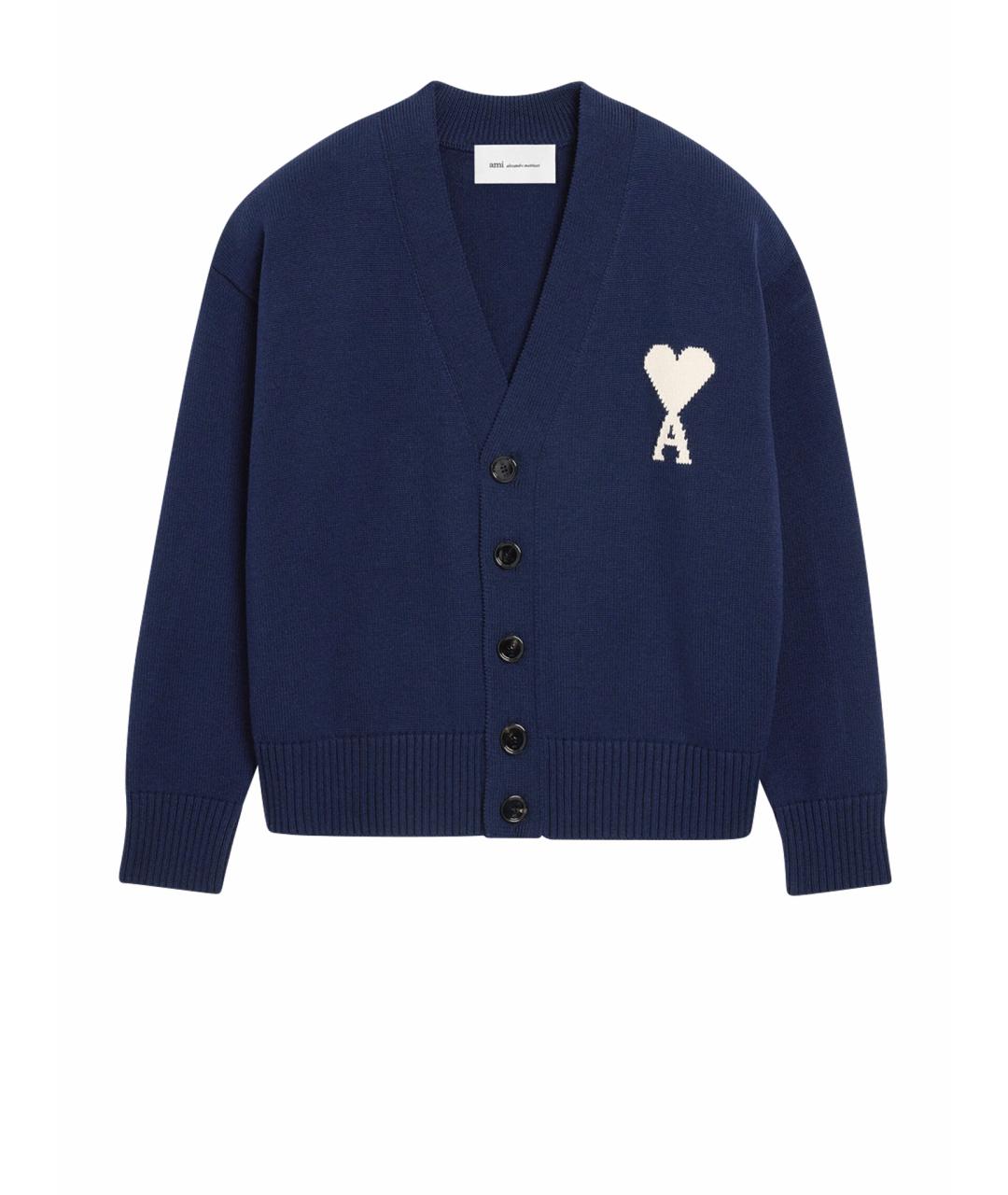 Ami Paris Синий шерстяной кардиган, фото 1