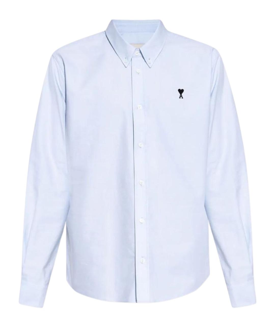 Ami Paris Голубая хлопковая кэжуал рубашка, фото 1