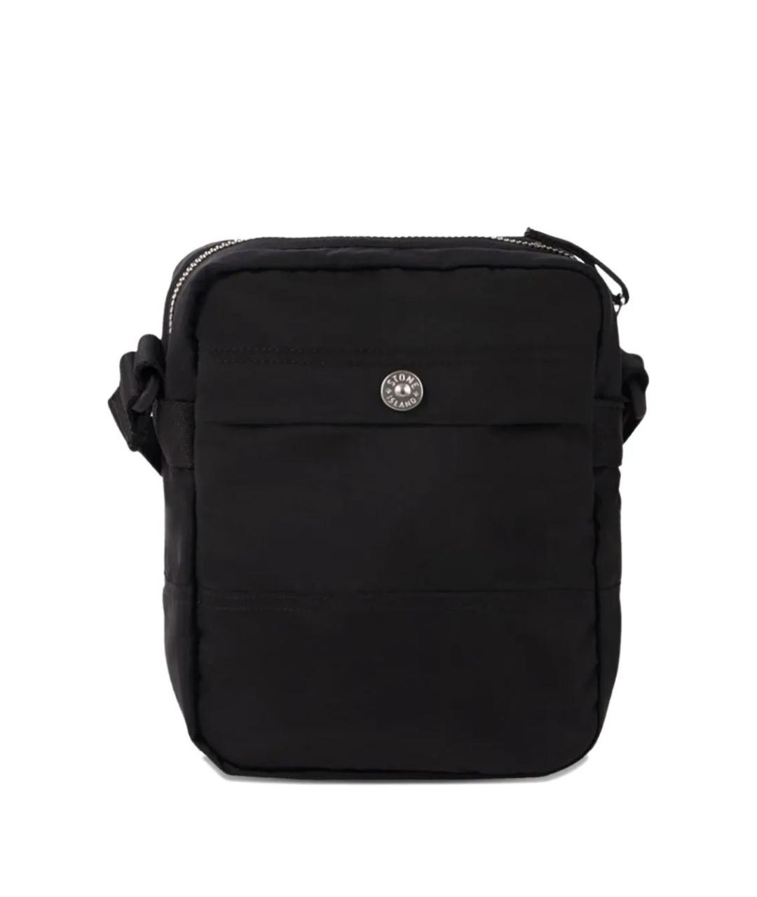 STONE ISLAND Черная тканевая сумка на плечо, фото 2