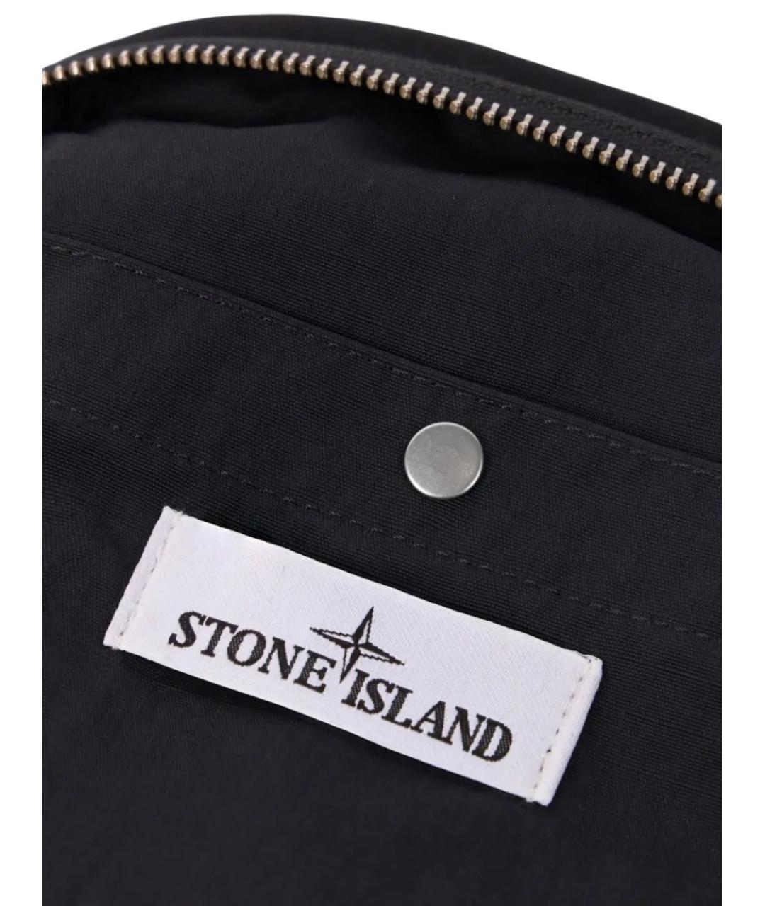 STONE ISLAND Черная тканевая сумка на плечо, фото 3
