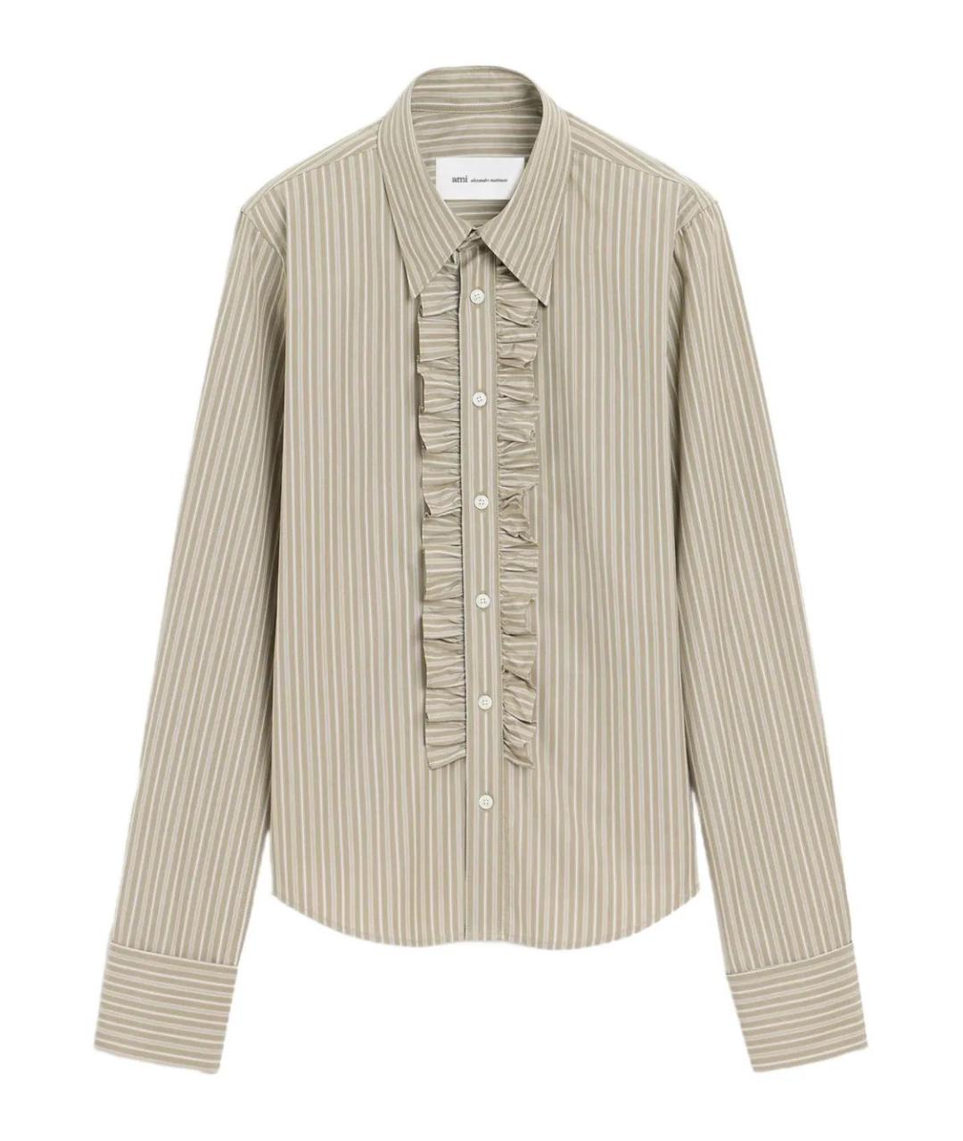 Ami Paris Бежевая хлопковая рубашка, фото 1