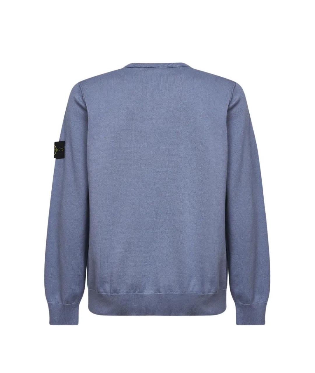 STONE ISLAND Синий хлопковый джемпер / свитер, фото 2