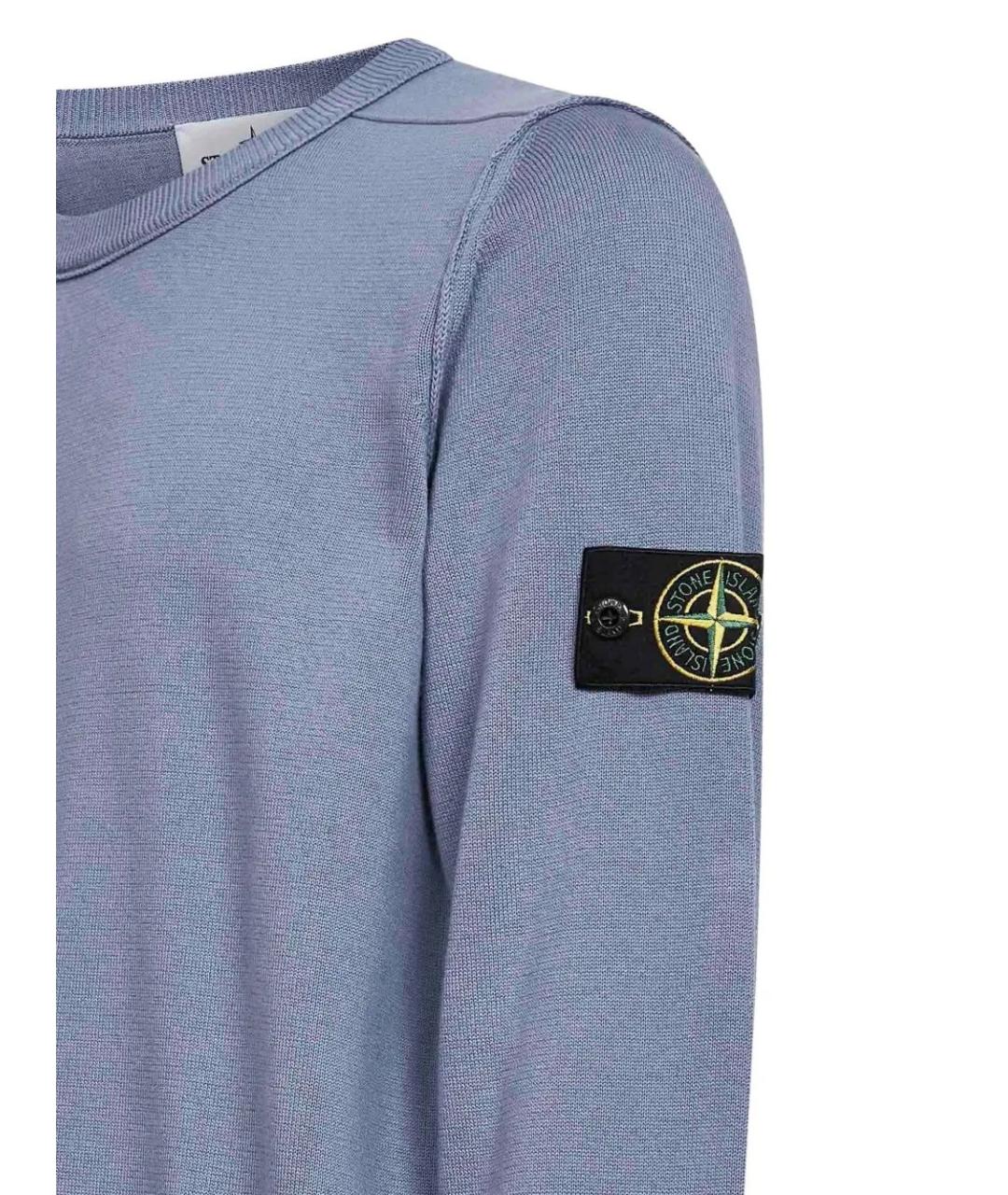 STONE ISLAND Синий хлопковый джемпер / свитер, фото 3