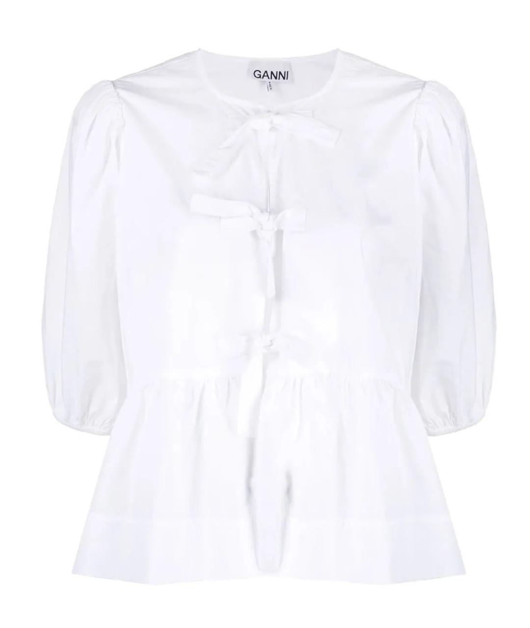 GANNI Белая хлопковая блузы, фото 1