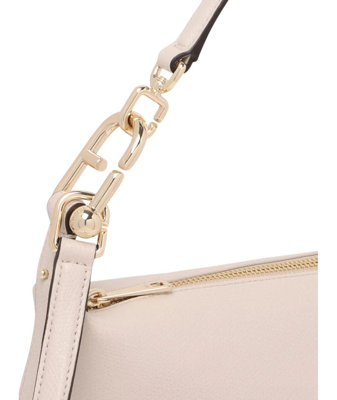 FURLA Бежевая кожаная сумка через плечо, фото 4