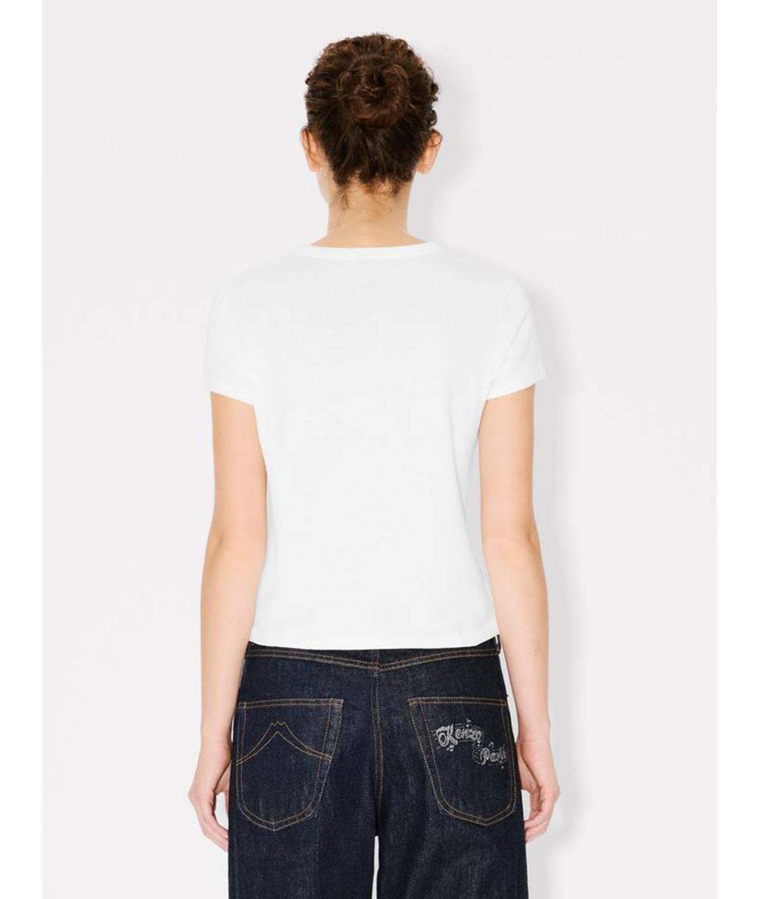 KENZO Белая хлопковая футболка, фото 3