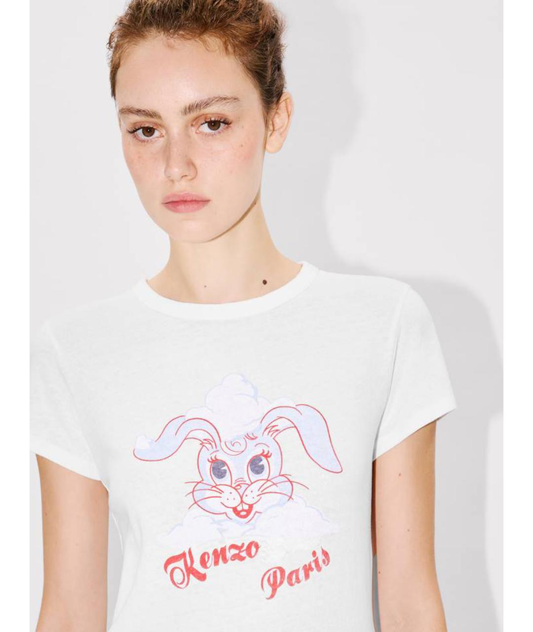 KENZO Белая хлопковая футболка, фото 5