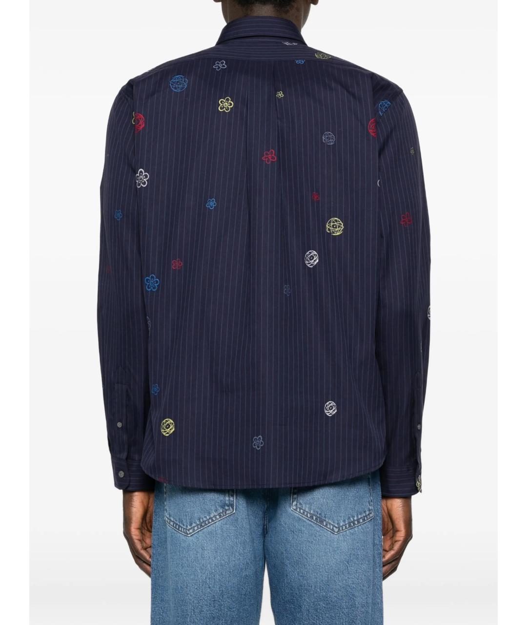 KENZO Темно-синяя хлопковая кэжуал рубашка, фото 4