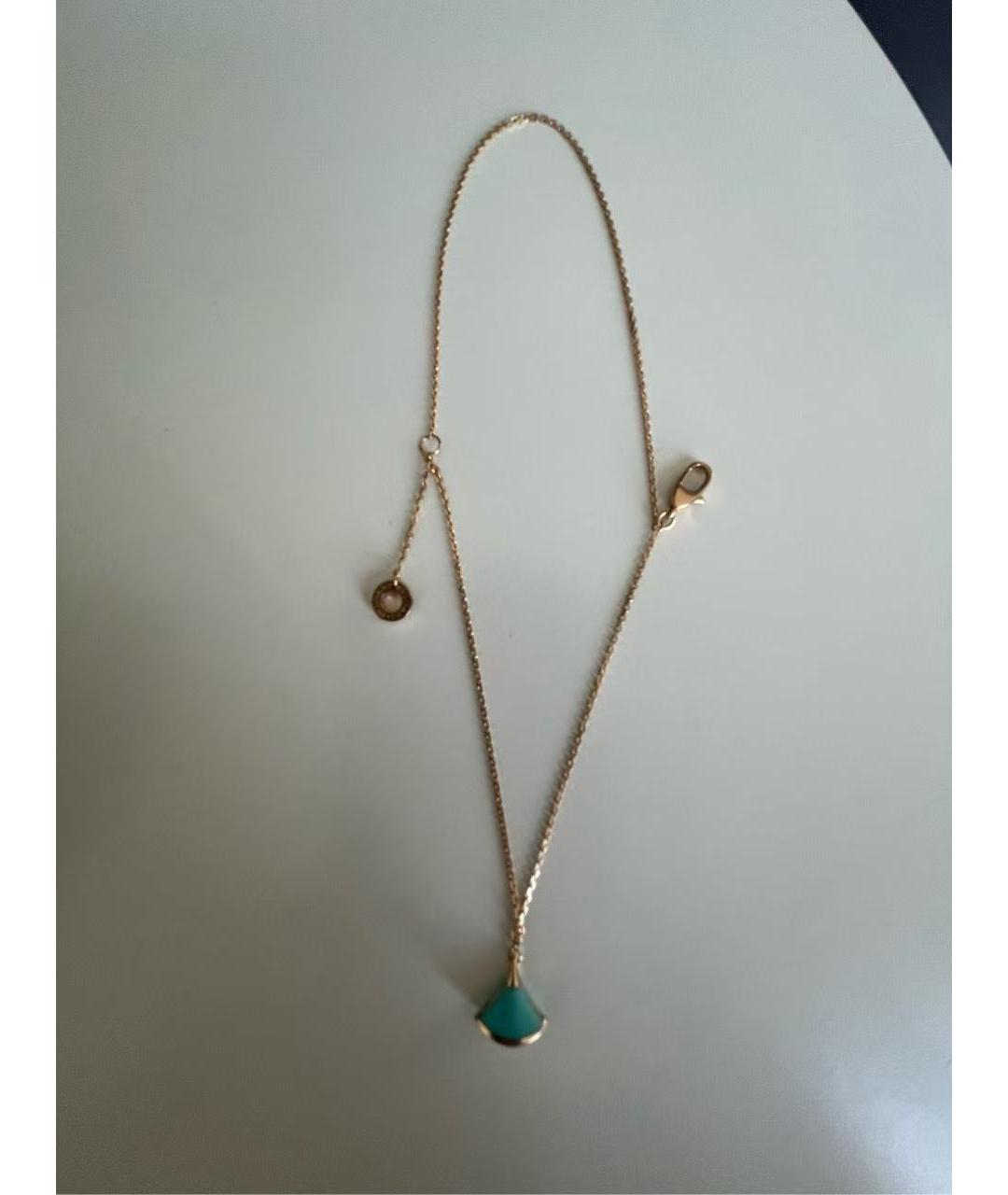 BVLGARI Бирюзовое колье из розового золота, фото 3