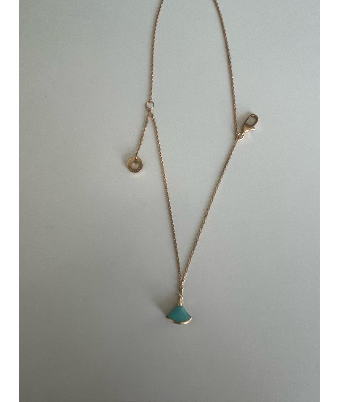 BVLGARI Бирюзовое колье из розового золота, фото 2