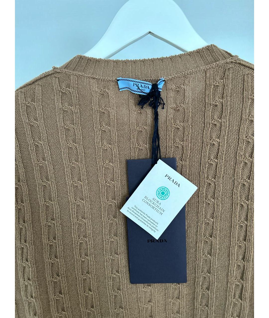 PRADA Коричневый кашемировый джемпер / свитер, фото 3