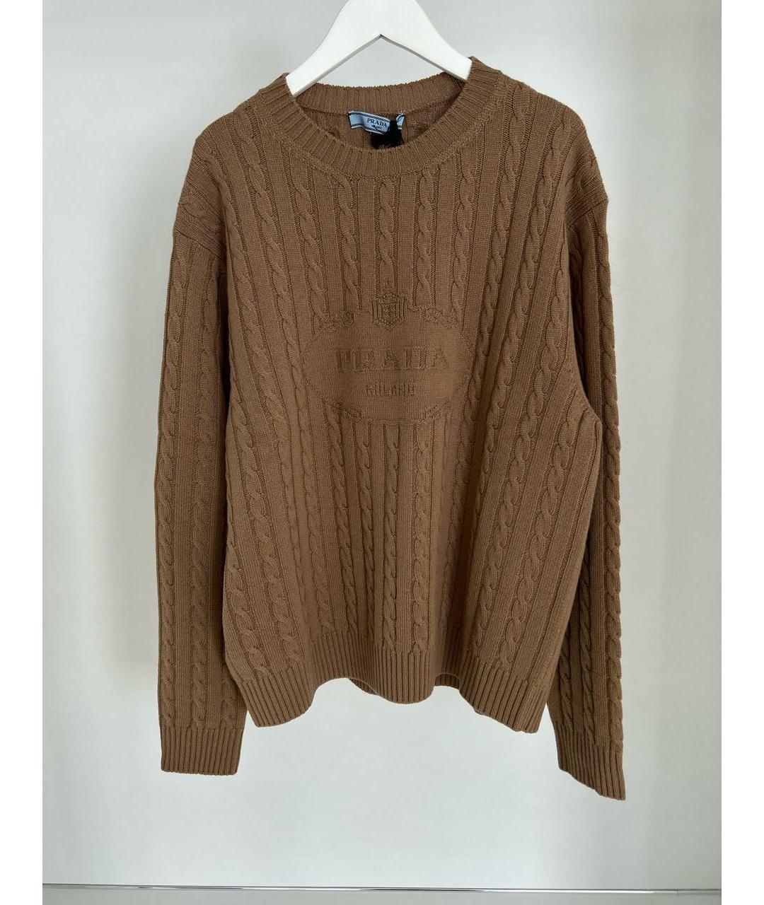PRADA Коричневый кашемировый джемпер / свитер, фото 9
