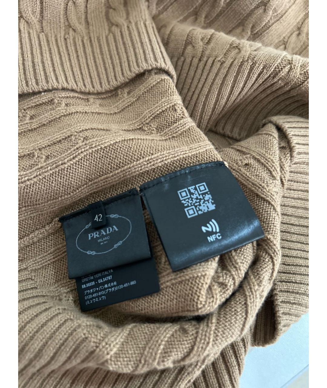 PRADA Коричневый кашемировый джемпер / свитер, фото 5