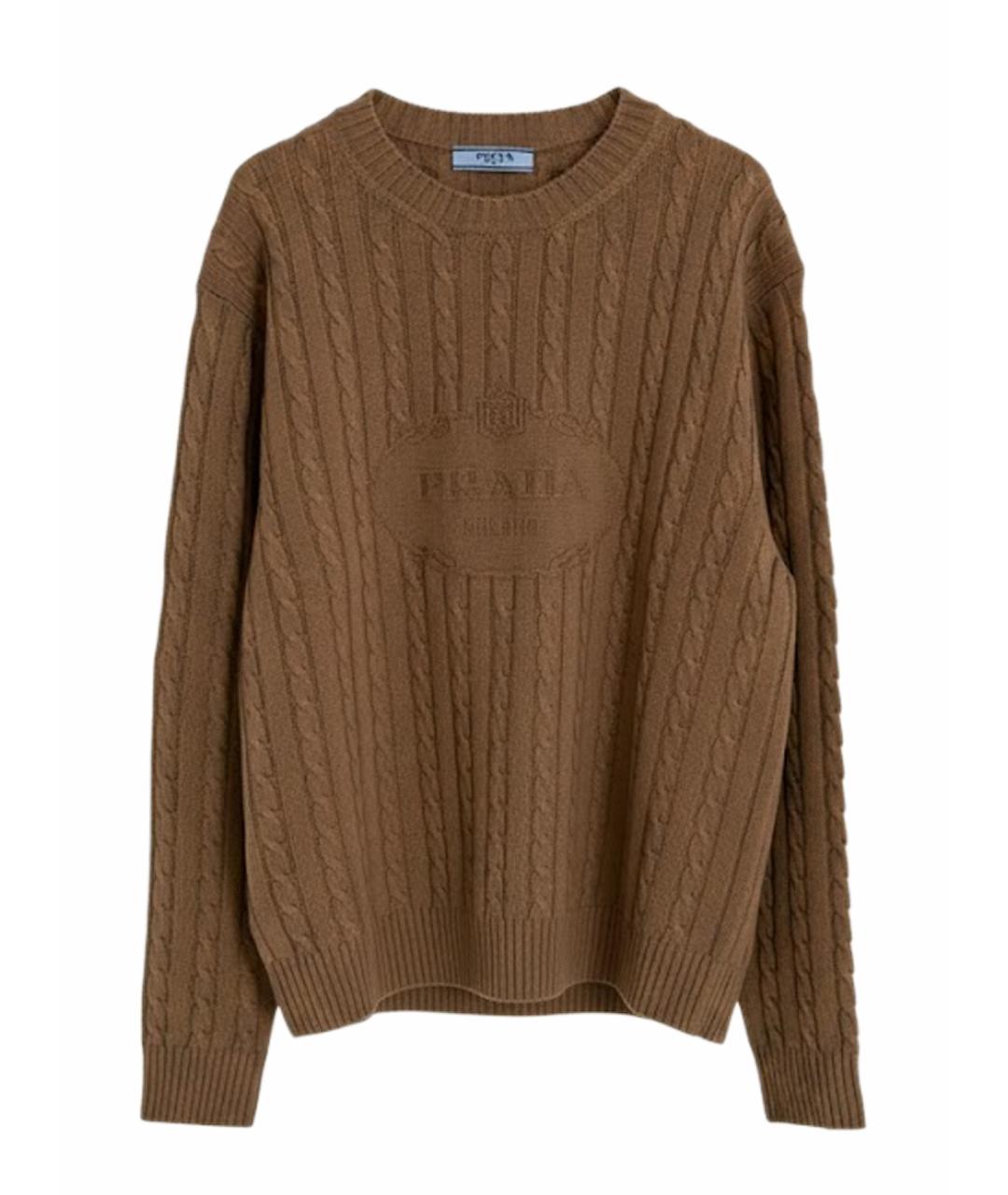 PRADA Коричневый кашемировый джемпер / свитер, фото 1
