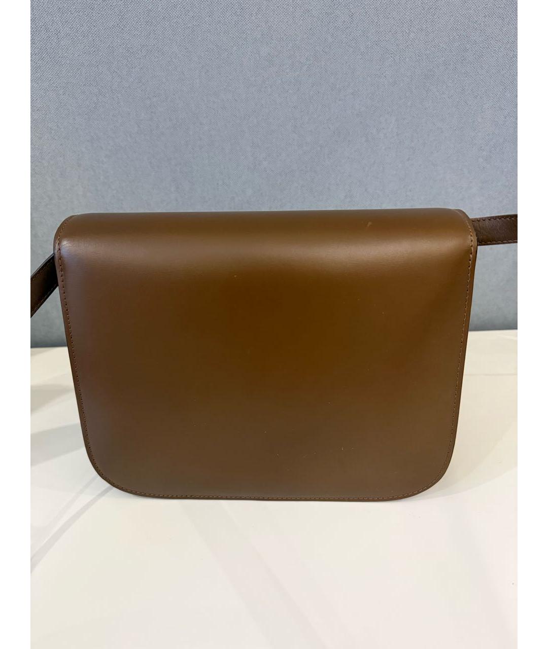 CELINE Коричневая кожаная сумка через плечо, фото 2