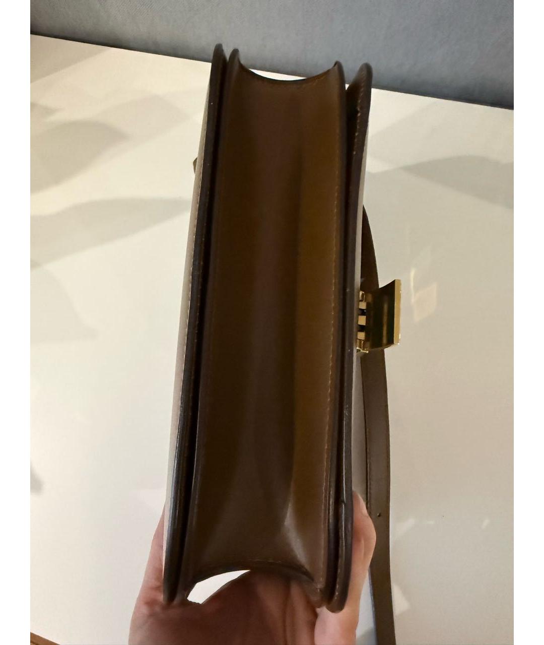 CELINE Коричневая кожаная сумка через плечо, фото 5