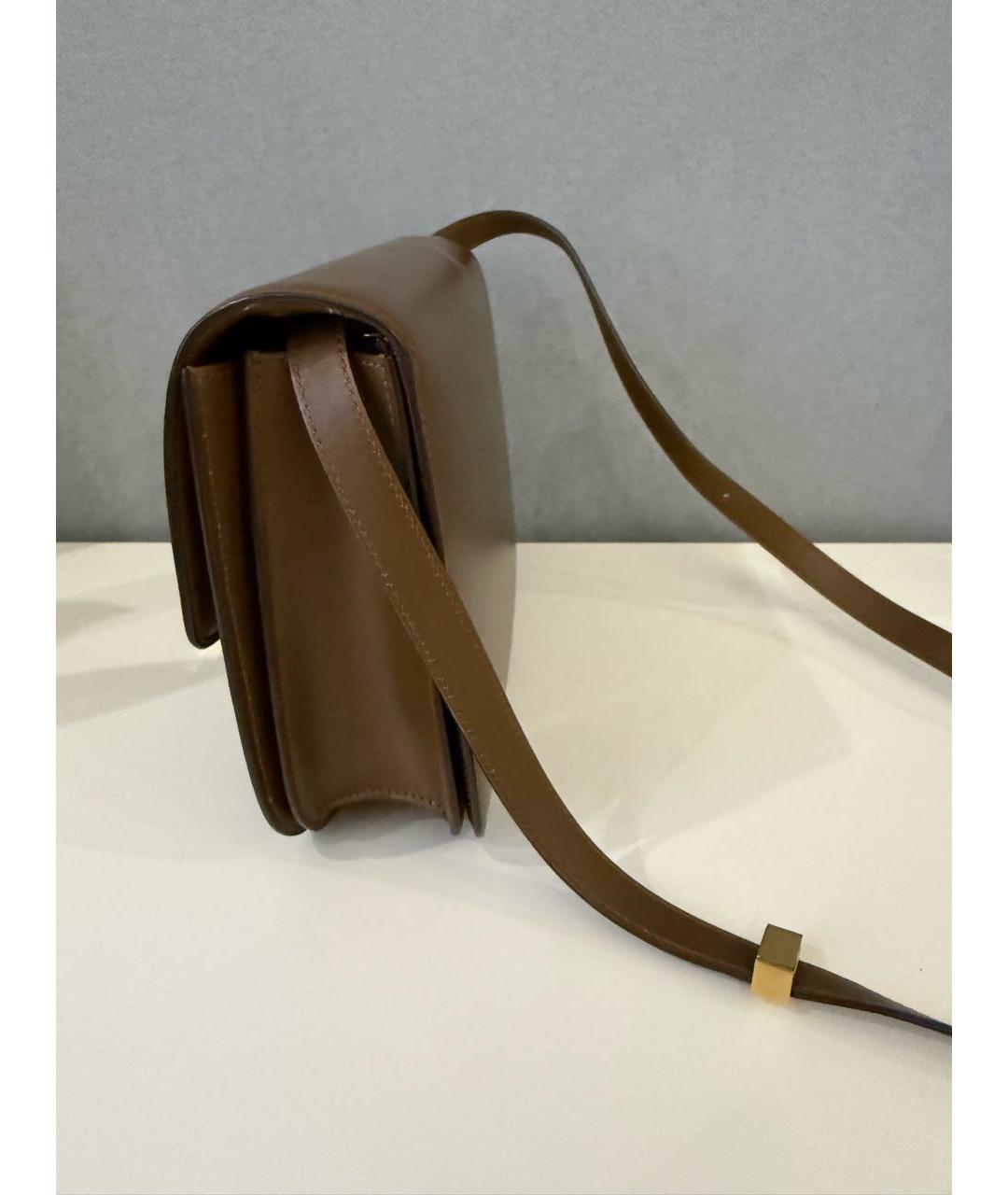 CELINE Коричневая кожаная сумка через плечо, фото 8