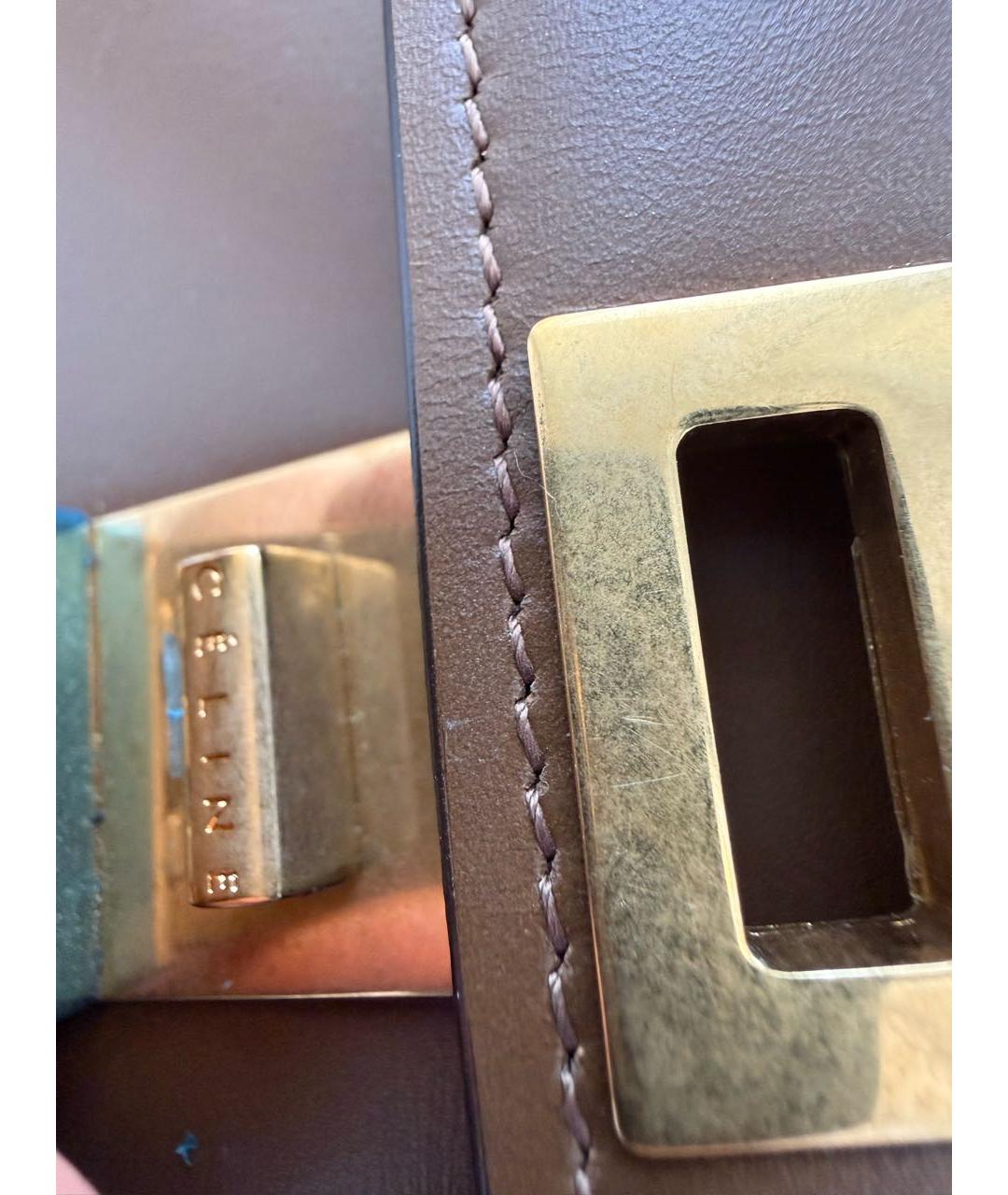 CELINE Коричневая кожаная сумка через плечо, фото 6