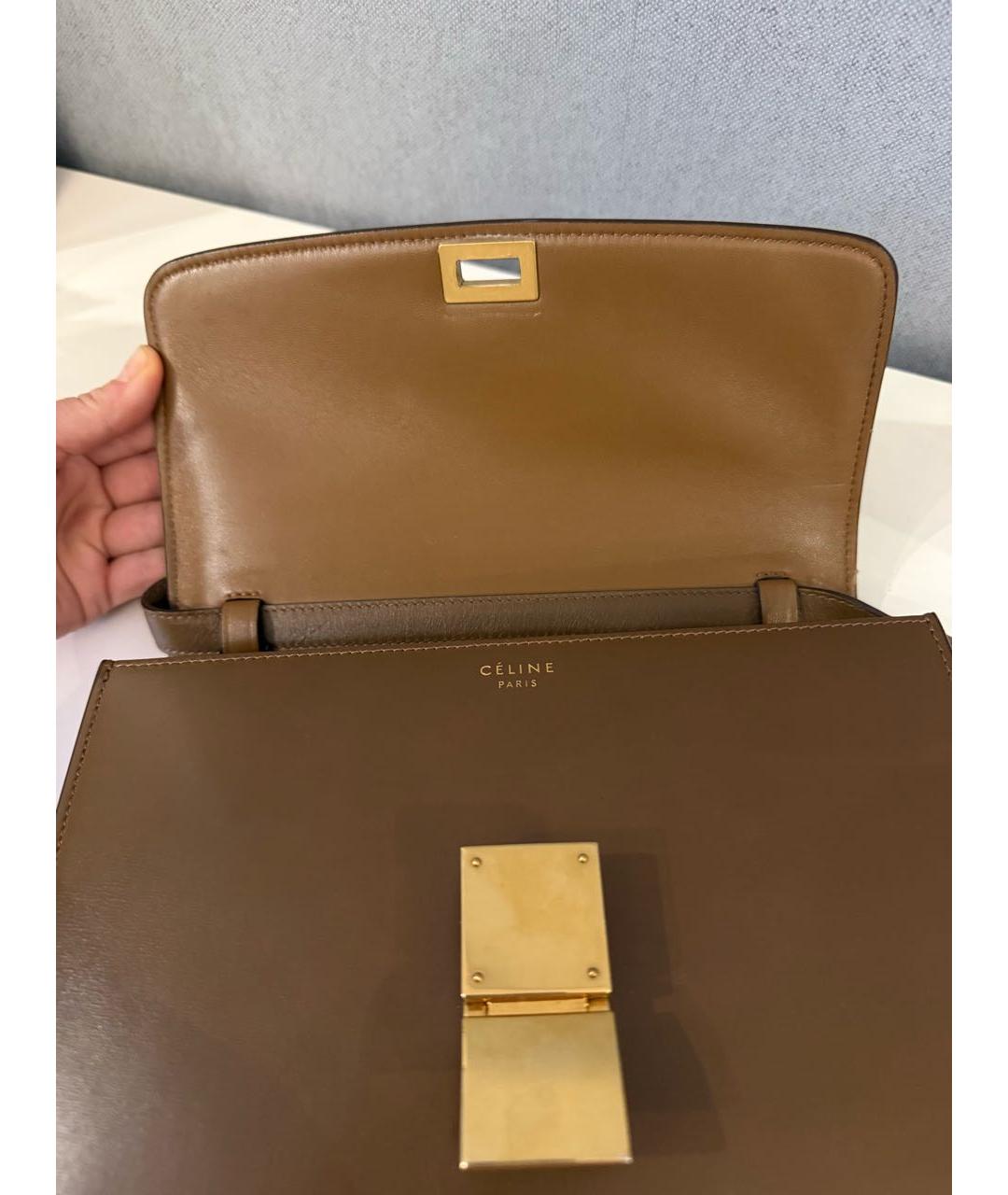 CELINE Коричневая кожаная сумка через плечо, фото 3