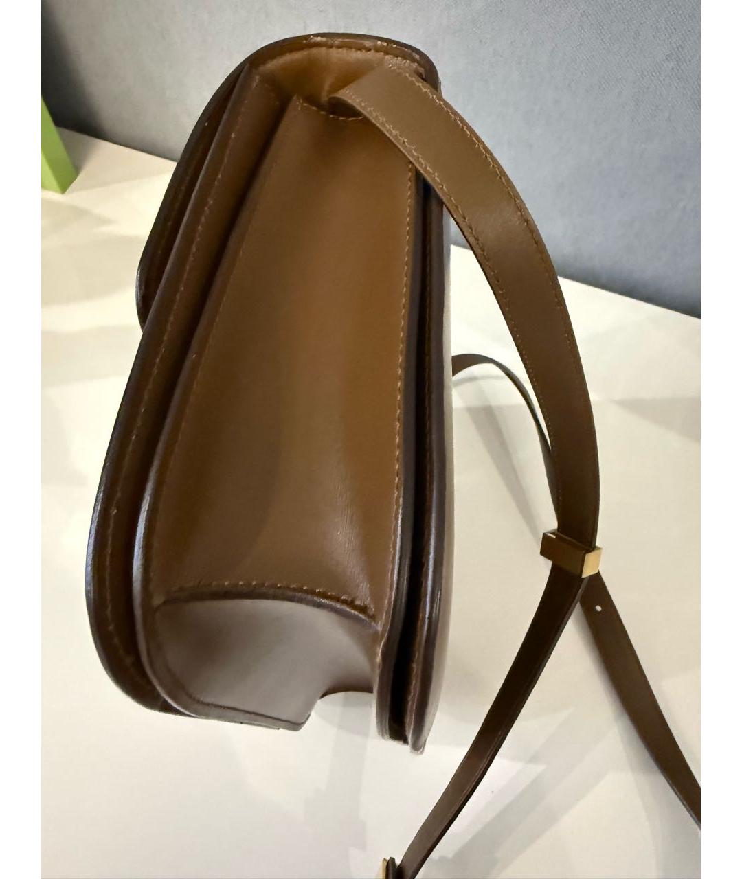 CELINE Коричневая кожаная сумка через плечо, фото 4