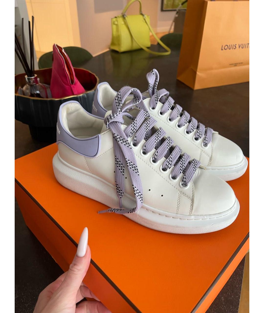 ALEXANDER MCQUEEN Бирюзовые кожаные кеды, фото 4