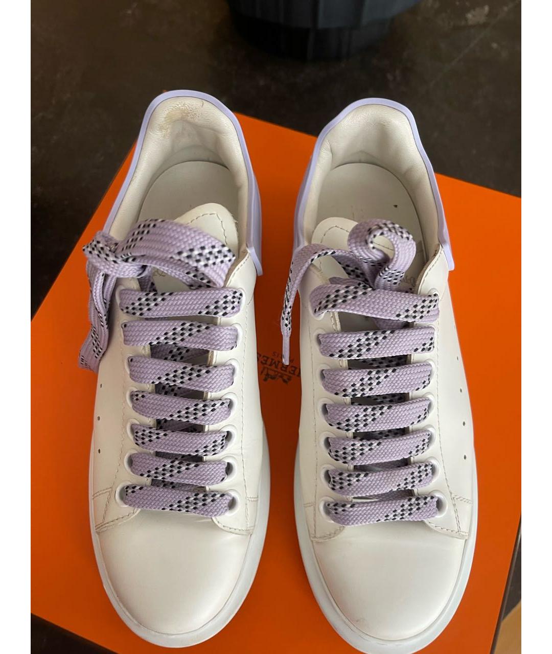 ALEXANDER MCQUEEN Бирюзовые кожаные кеды, фото 2